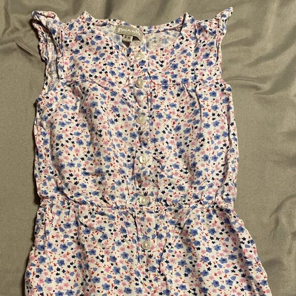 Graindeble Baby Girl 6M Red and Blue Sleeveless 100% Viscose Romper - Picture 1 of 7